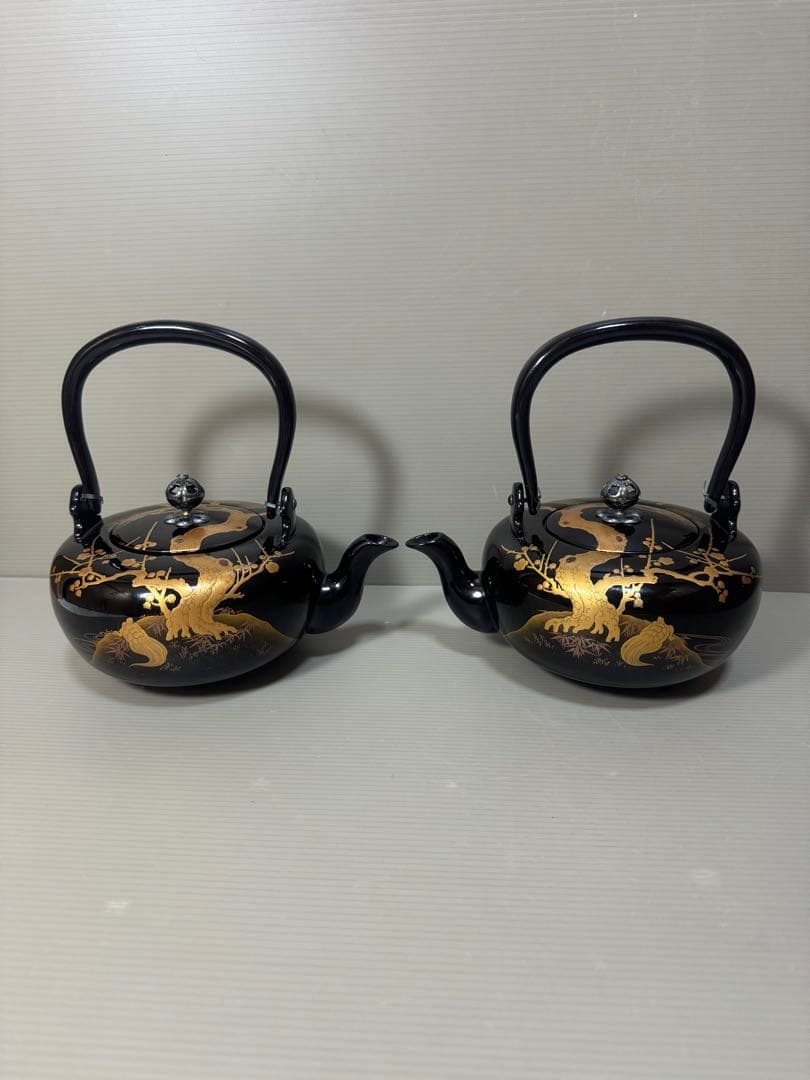 2230 輪島塗　松鶴　金蒔絵　銚子　2客