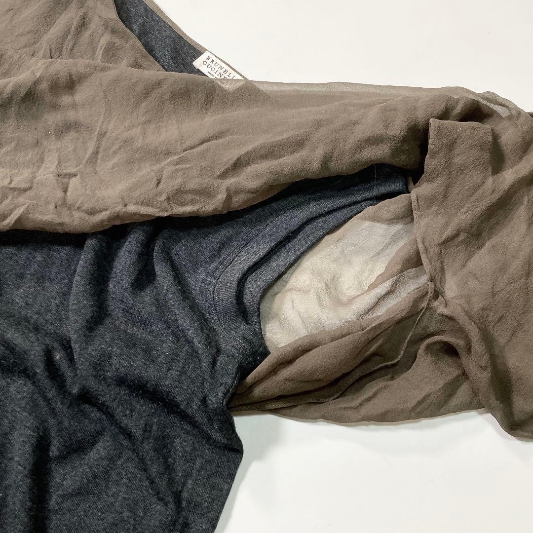 ブルネロクチネリ レイヤードトップス ニット シルク