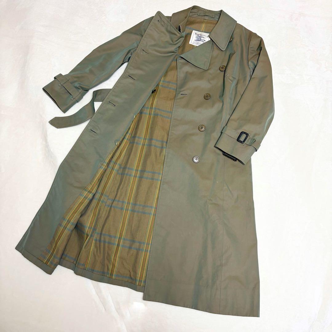 バーバリー　トレンチコート　ダブル　玉虫色　ノバチェック　レディース　オールド