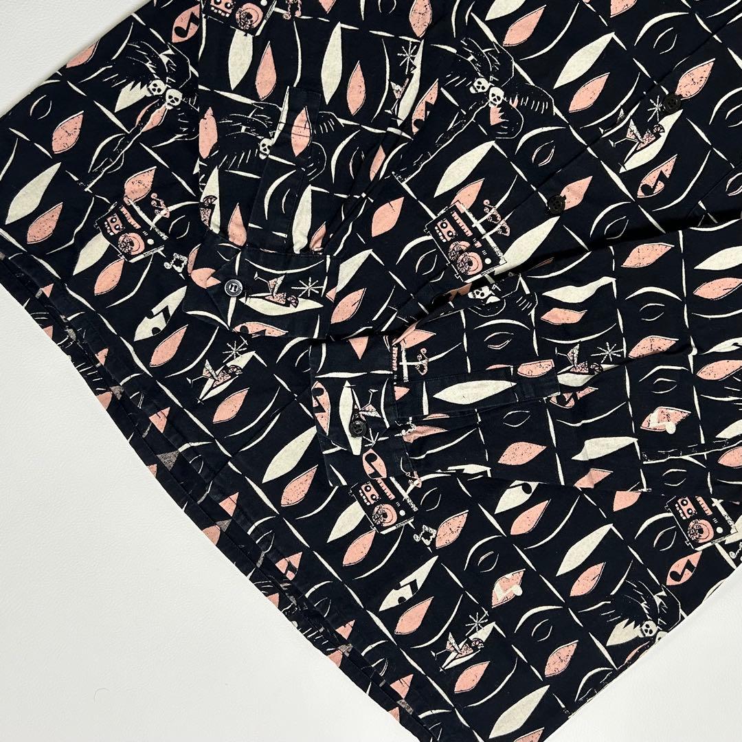 の*ち様 美品 ヒステリックグラマー アロハシャツ オープンカラー 長袖 コット