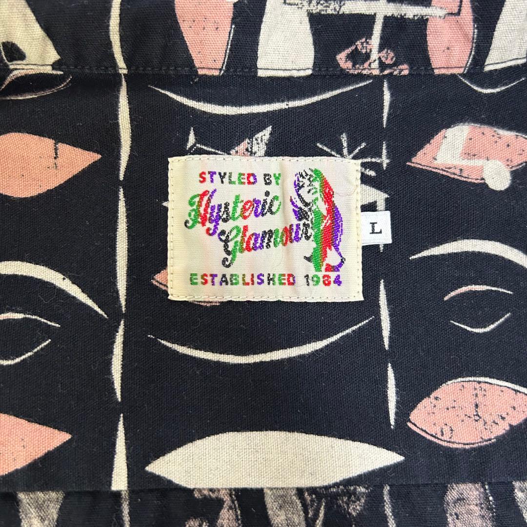 の*ち様 美品 ヒステリックグラマー アロハシャツ オープンカラー 長袖 コット