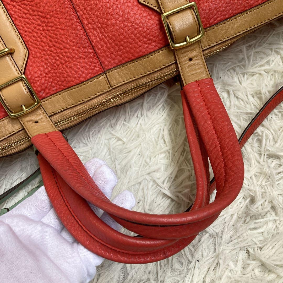 美品 COACH コーチ 特大 トート オレンジ ショルダーバッグ