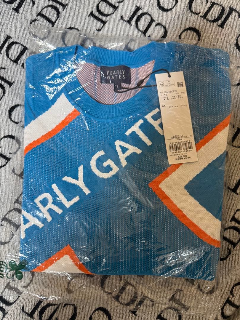 PEARLY GATES 青 ストライプ セーター サイズ2
