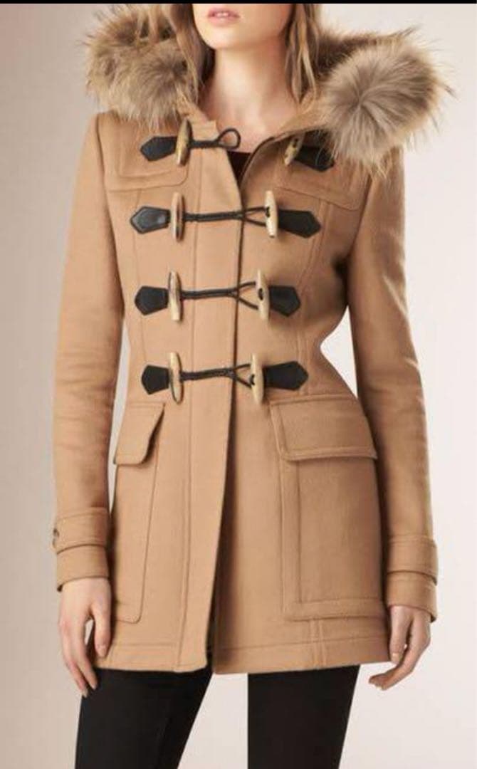 バーバリー　ダッフルコート　リアルファー　インポート