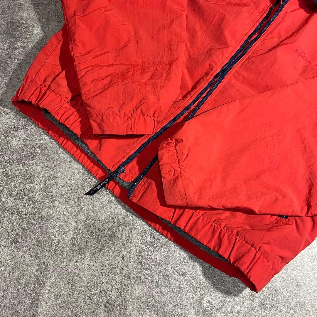 USA製Eddie Bauerウォームアップオレンジ短丈刺繍ロゴXL90s黒タグ