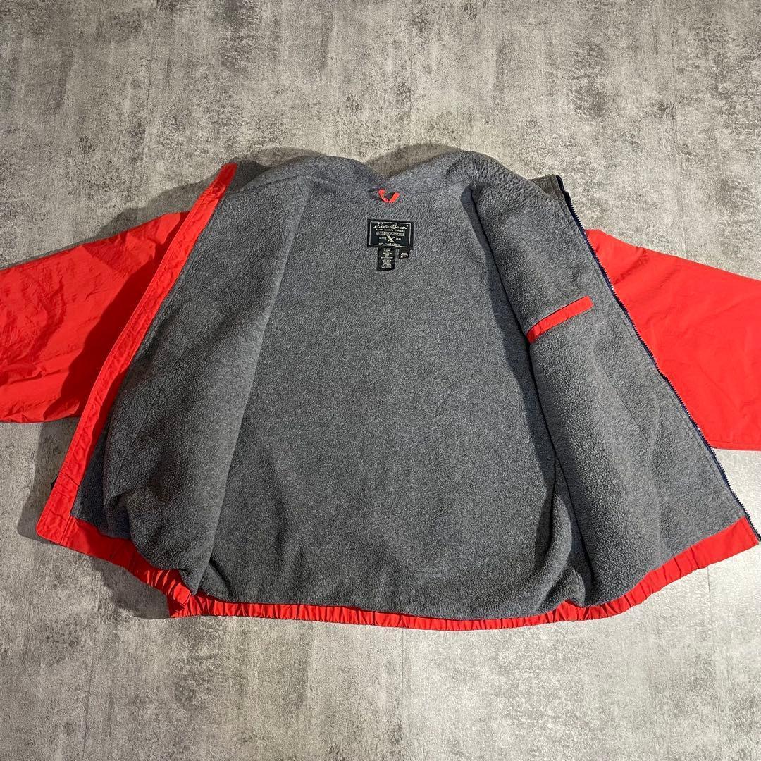 USA製Eddie Bauerウォームアップオレンジ短丈刺繍ロゴXL90s黒タグ