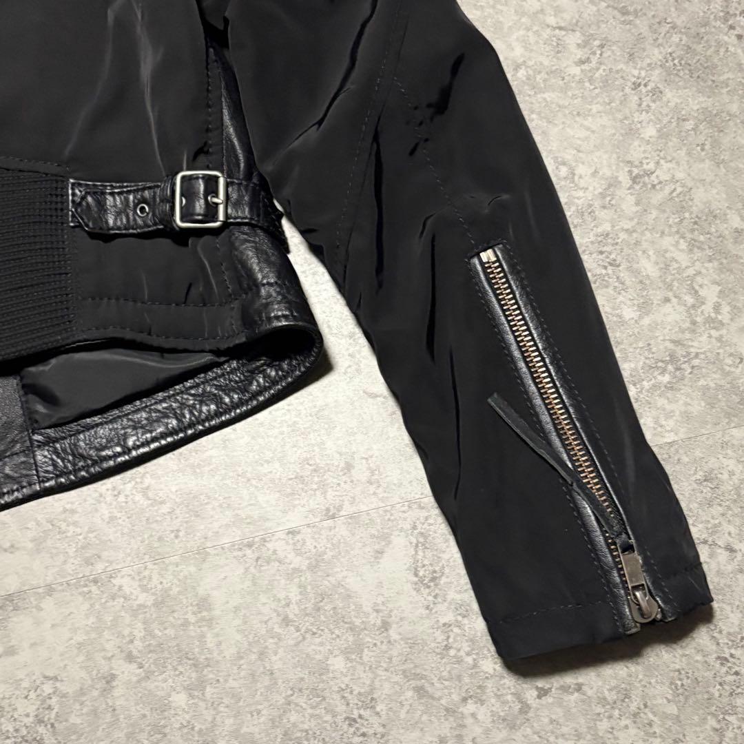 DIESEL ディーゼル　ダブルライダース レザー　切り替え　希少デザイン　S