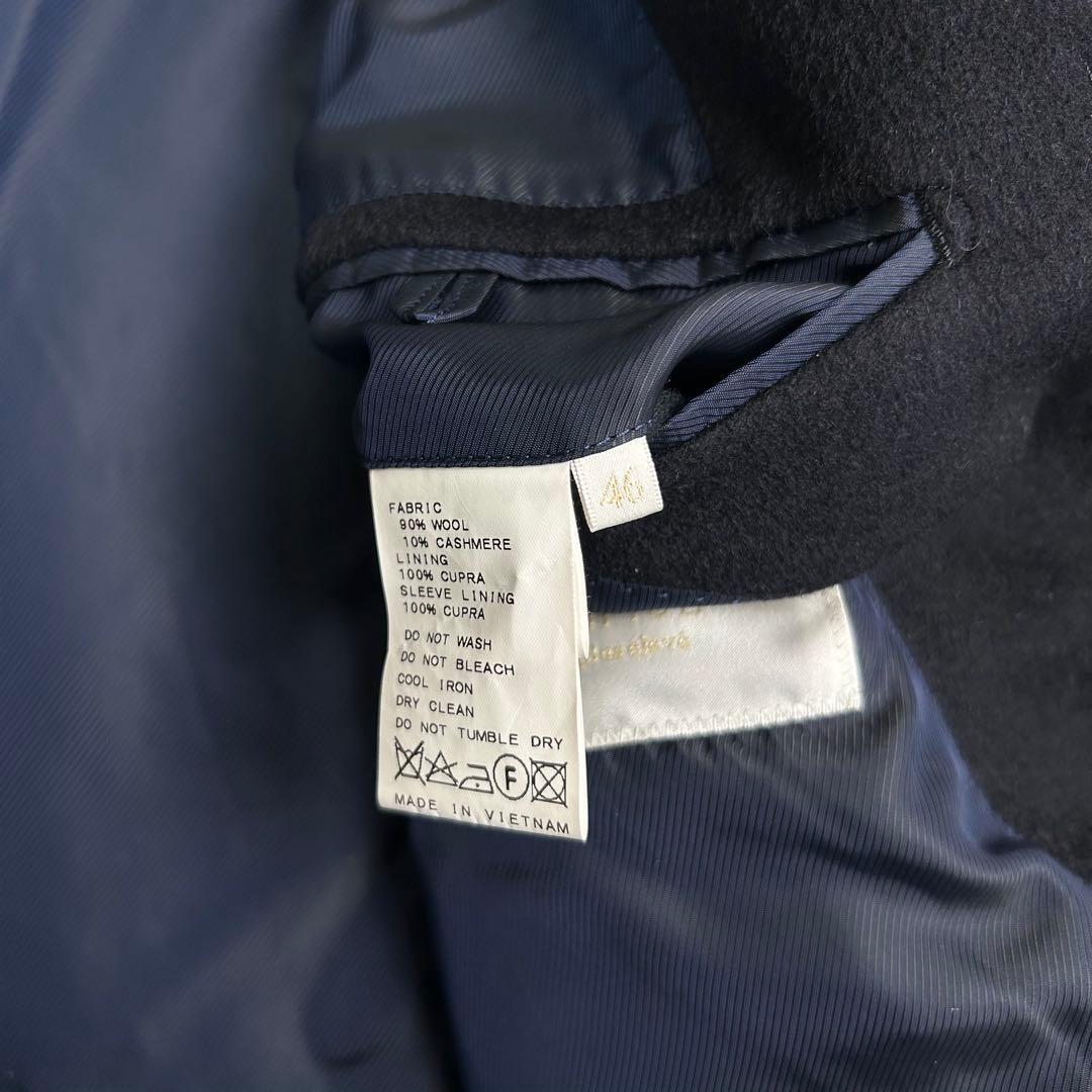美品✨EDIFICE エディフィス カシミア ステンカラーコート　ネイビー