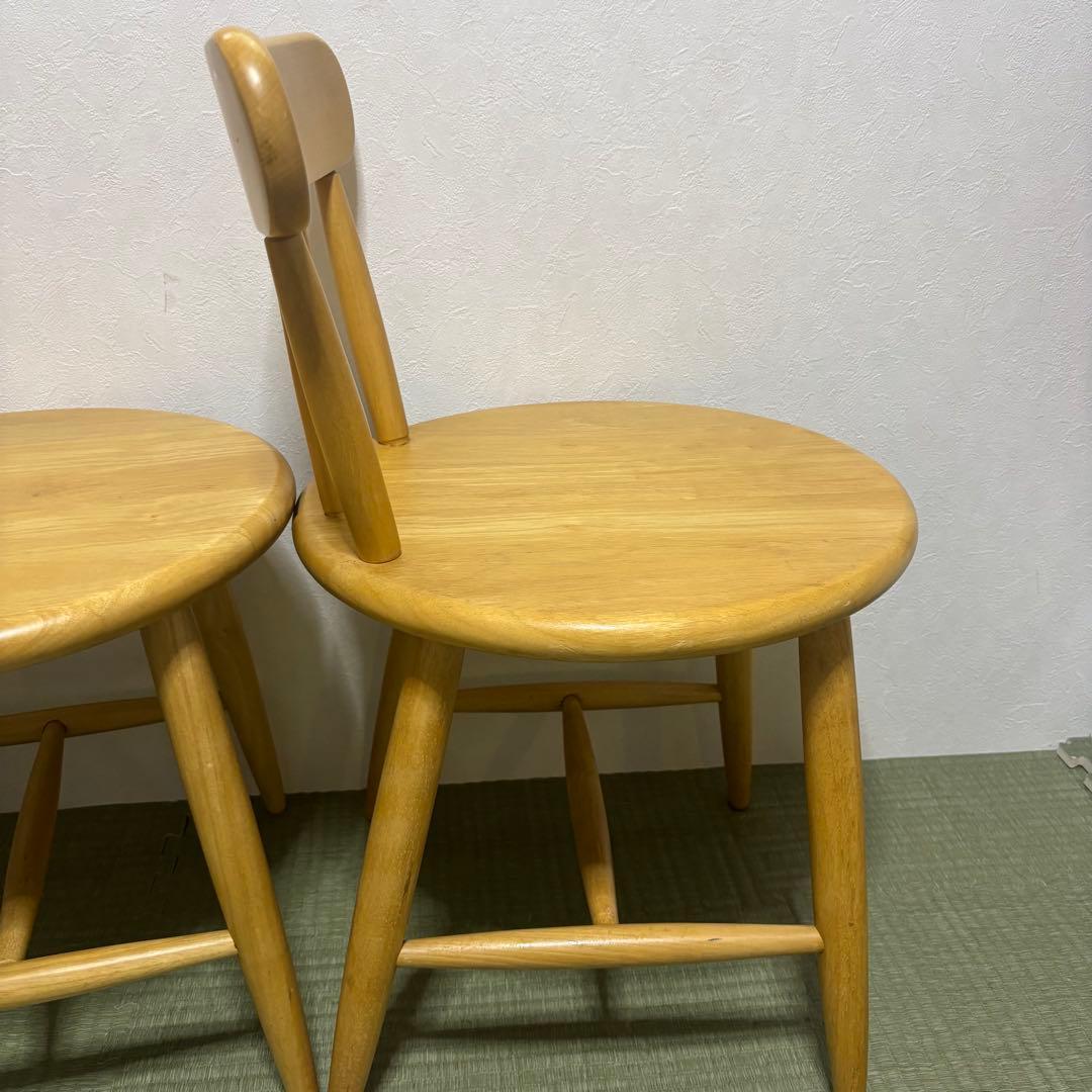 【希少】ミキモク 木製ダイニングチェア 2脚セット