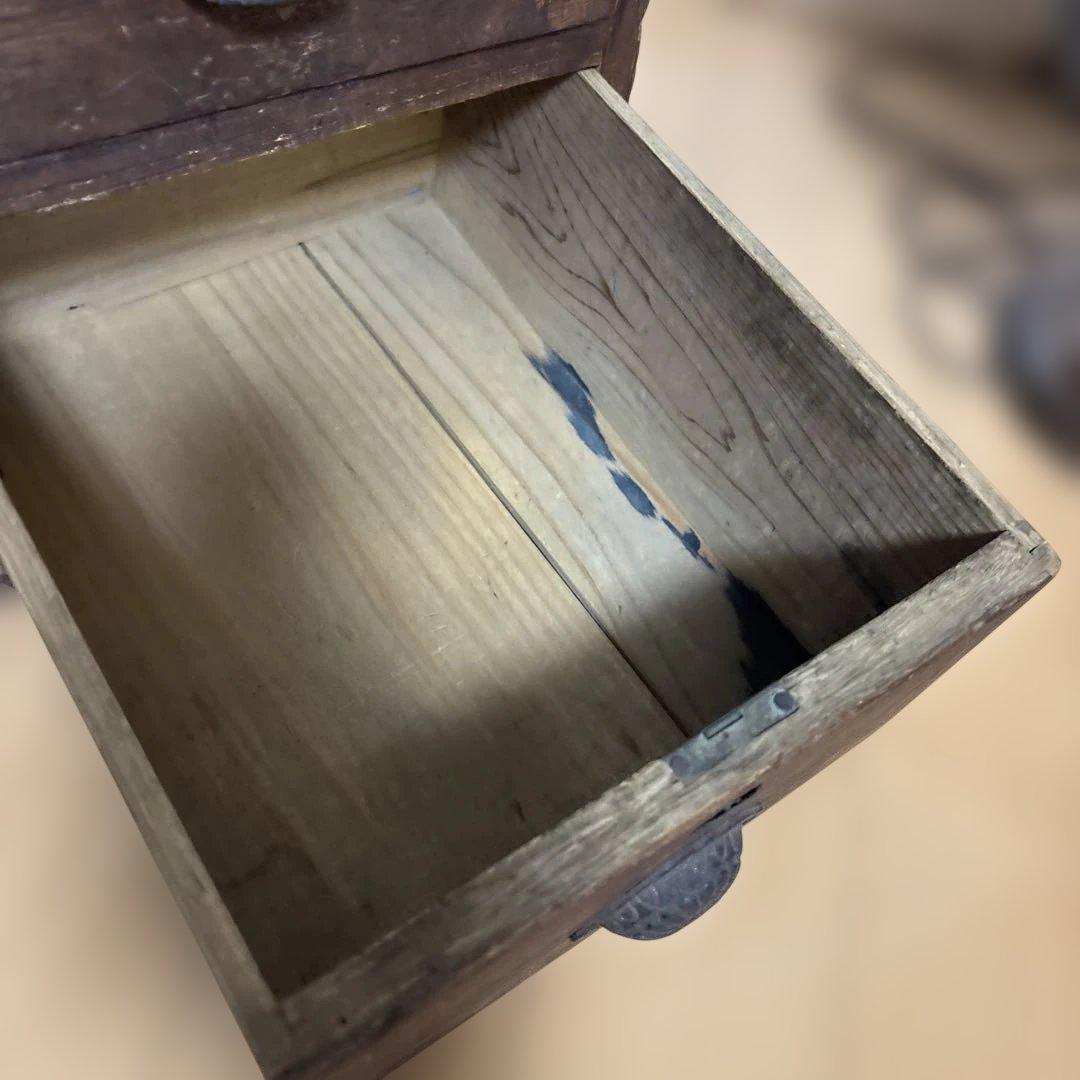 戦前？重厚な2段の小引き出し　昭和レトロ