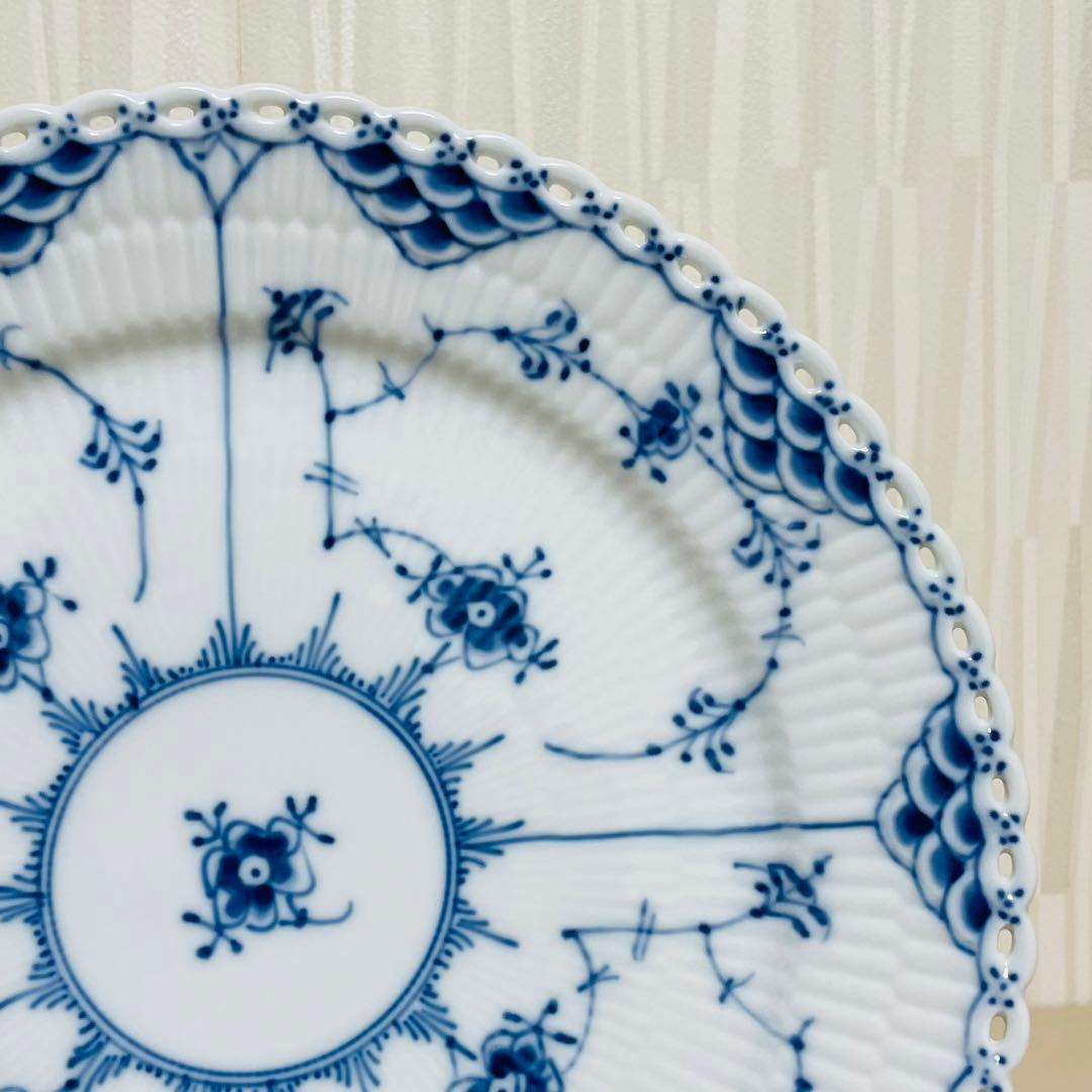 ロイヤルコペンハーゲン ブルーフルーテッド フルレース 皿 プレート ペア 2枚