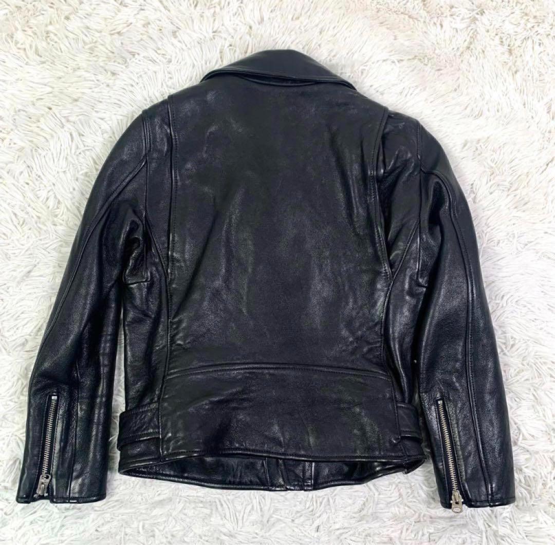 ビューティフルピープル ダブル レザージャケット ライダース ラムレザー 黒