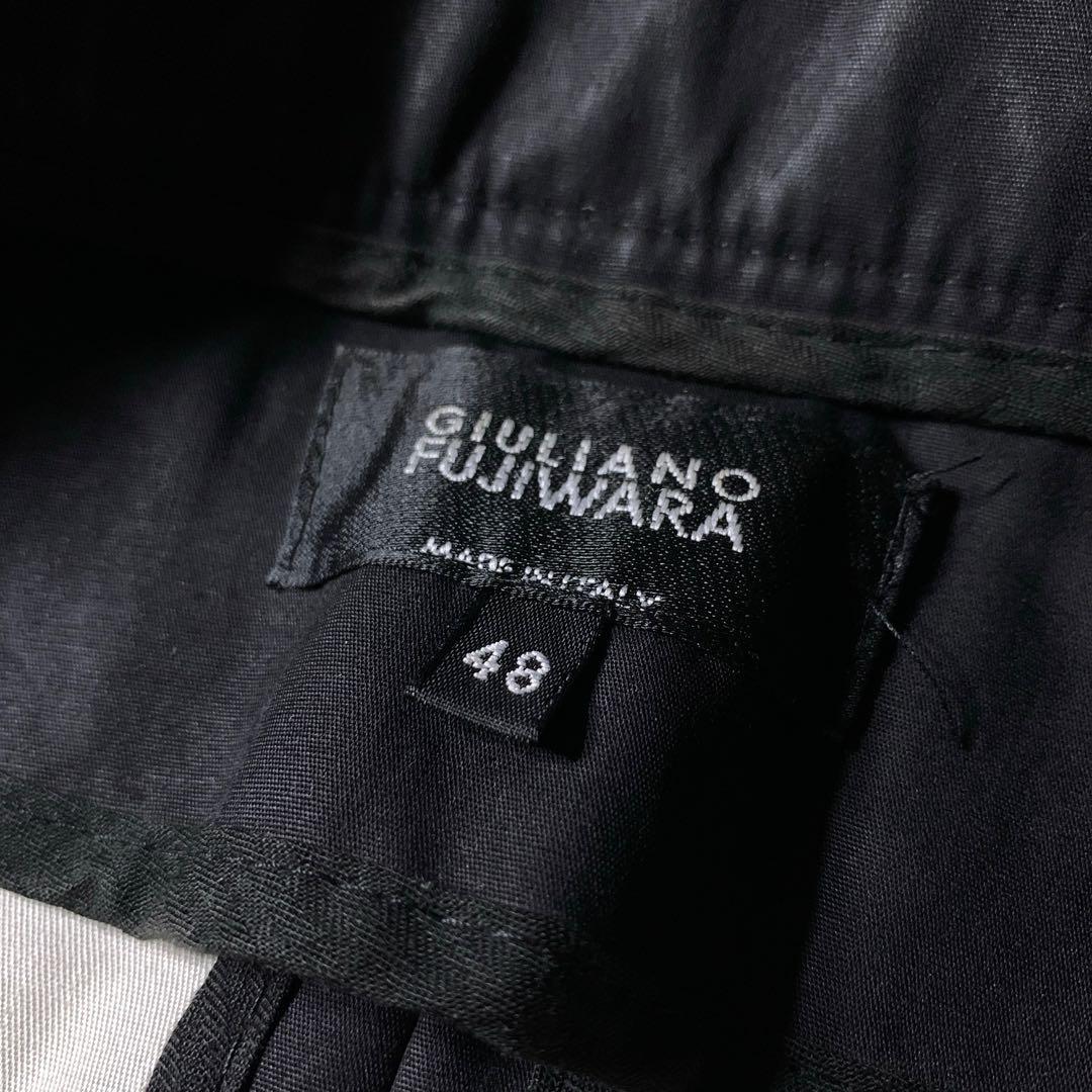 90s〜 イタリア製 ジュリアーノフジワラ 短丈 ブルゾン ジャケット 黒