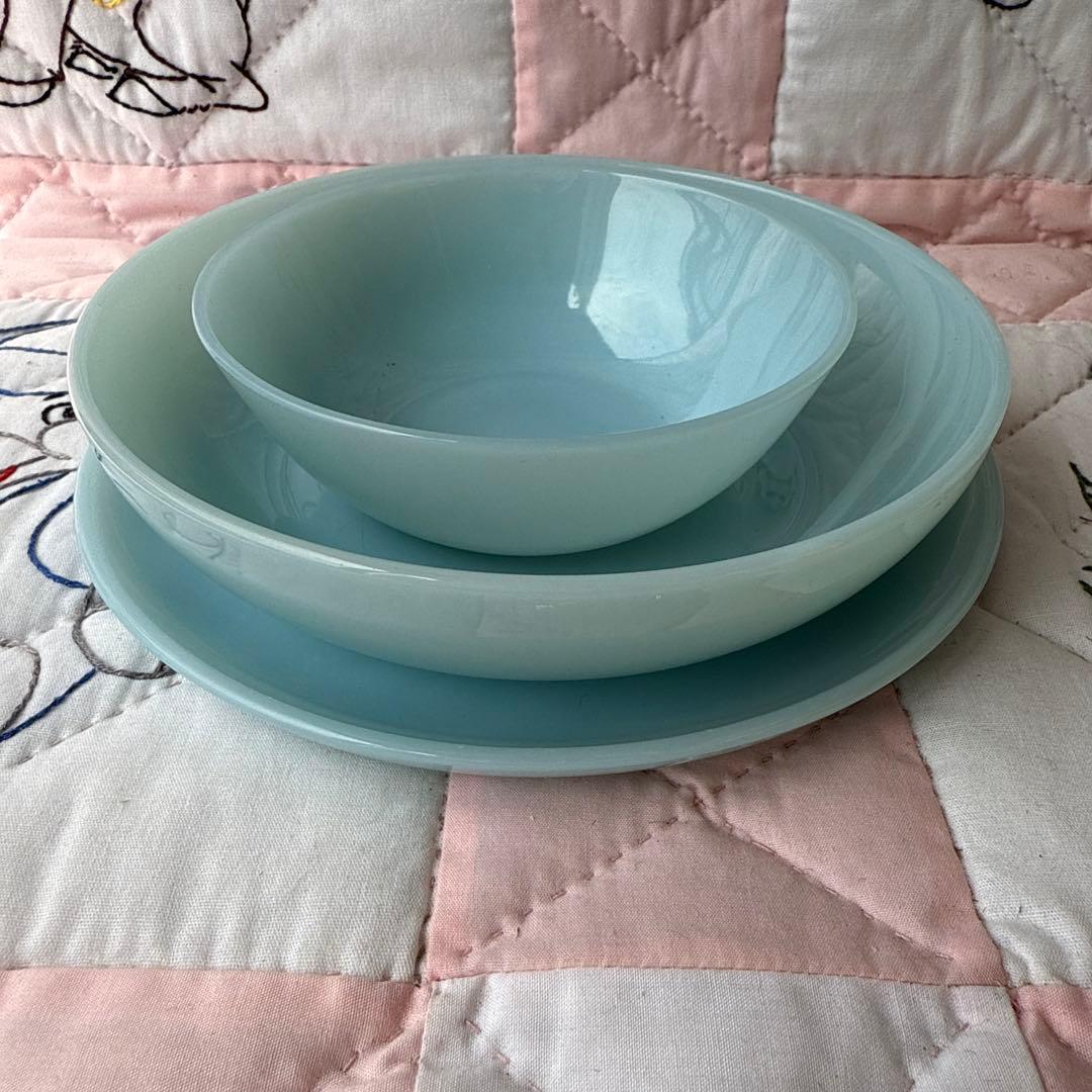 ファイヤーキングfirekingターコイズプレートデザートボウルスープボウル