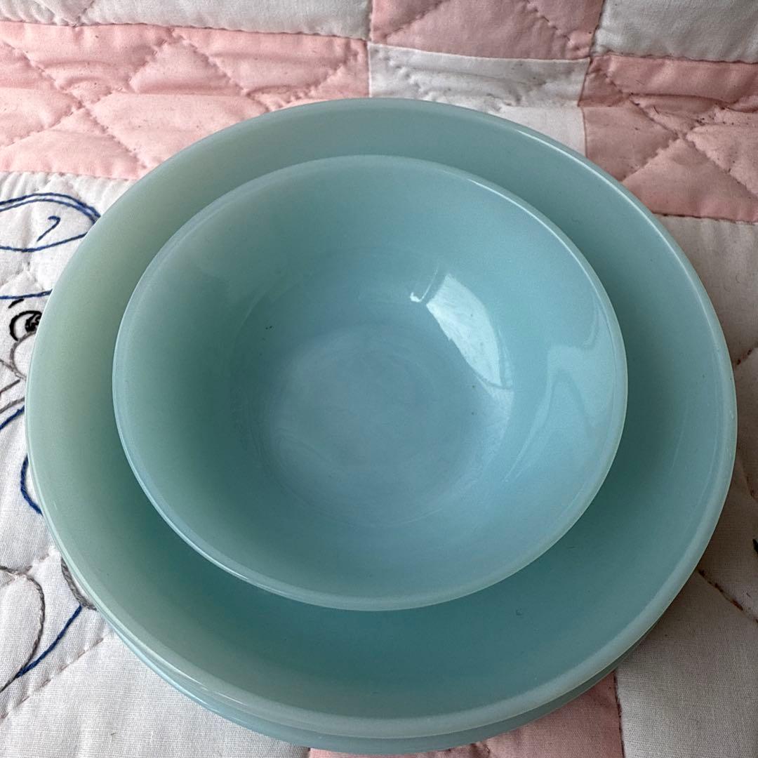 ファイヤーキングfirekingターコイズプレートデザートボウルスープボウル