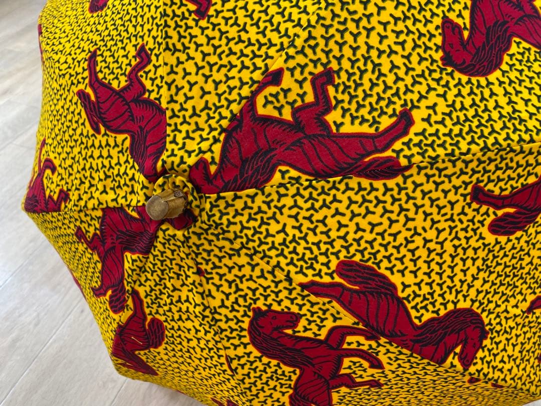 アフリカンファブリック　馬柄　日傘　ハンドメイド