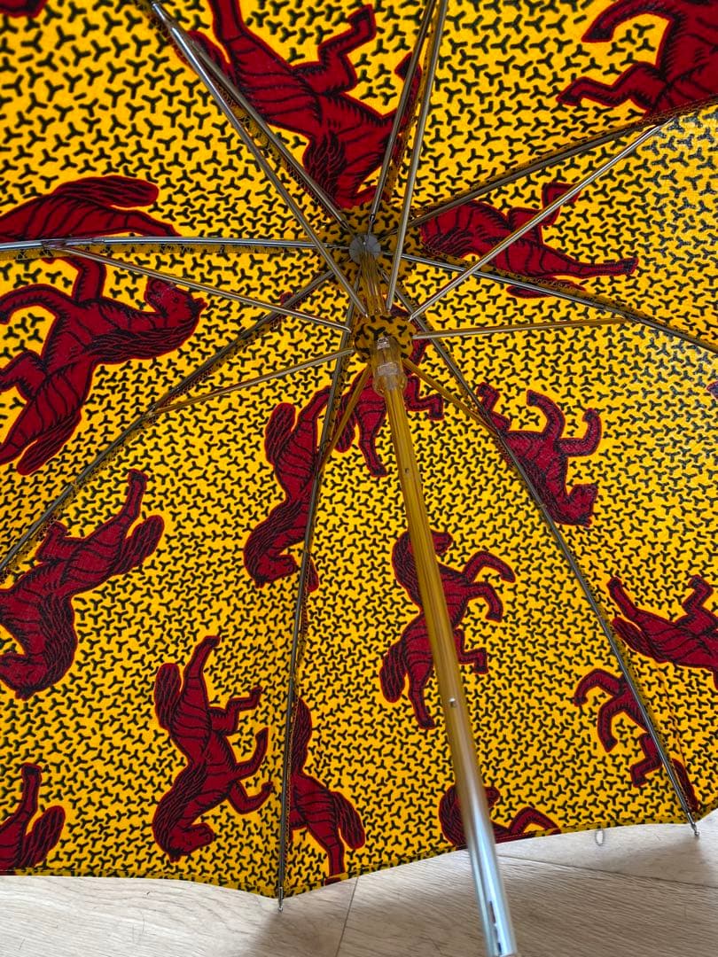アフリカンファブリック　馬柄　日傘　ハンドメイド