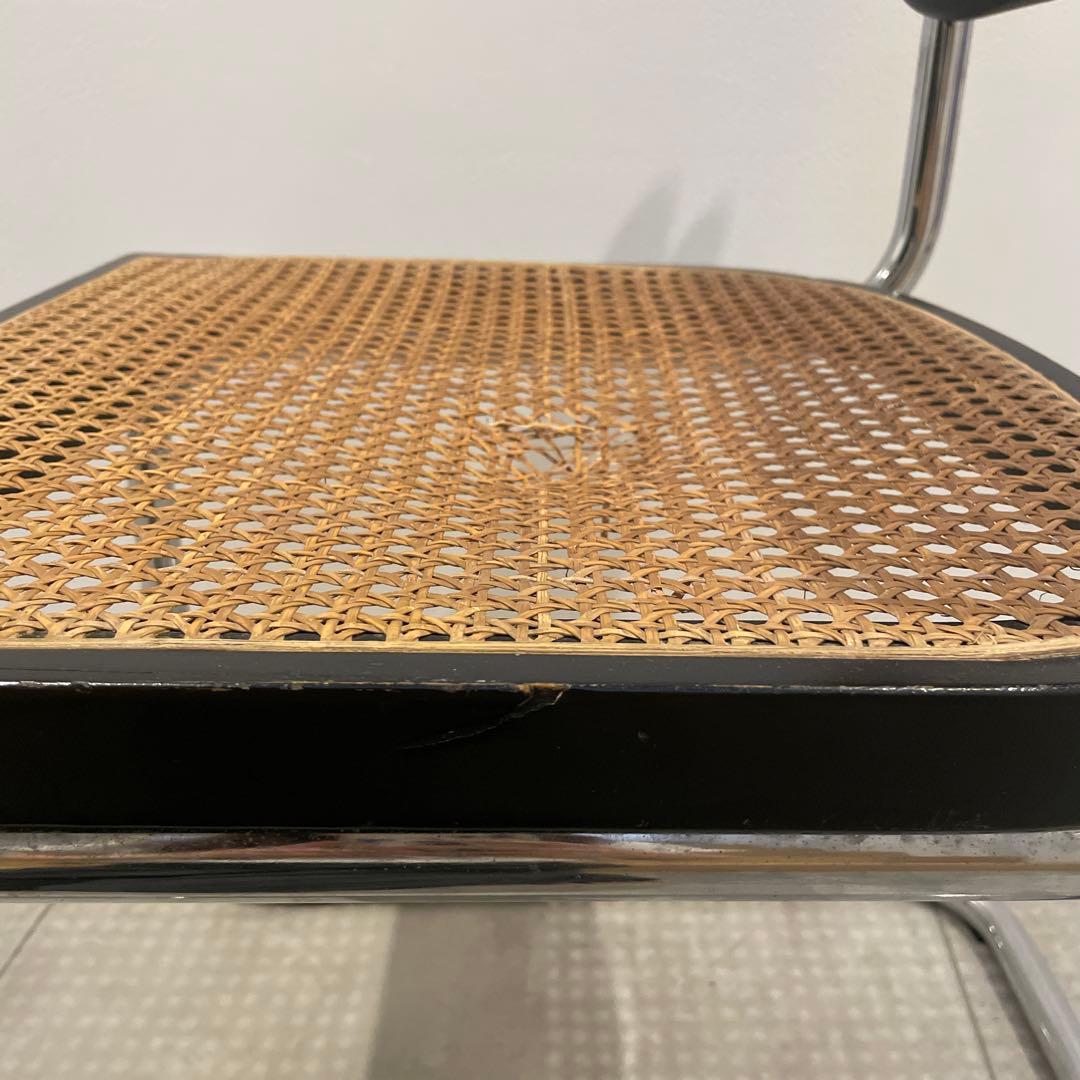 チェスカチェア リプロダクト ブラック ラタン スチール マルセルブロイヤー