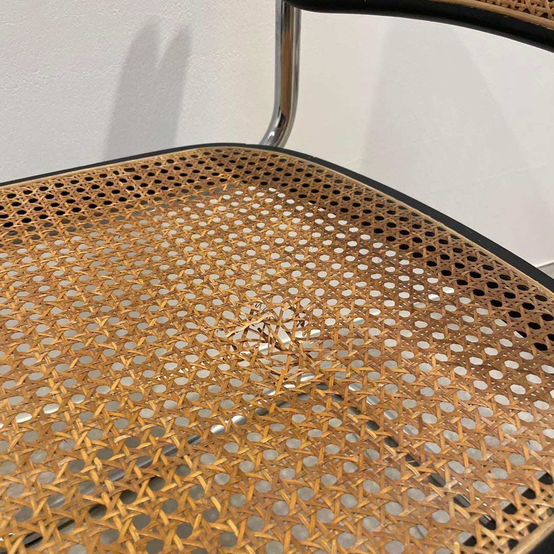 チェスカチェア リプロダクト ブラック ラタン スチール マルセルブロイヤー