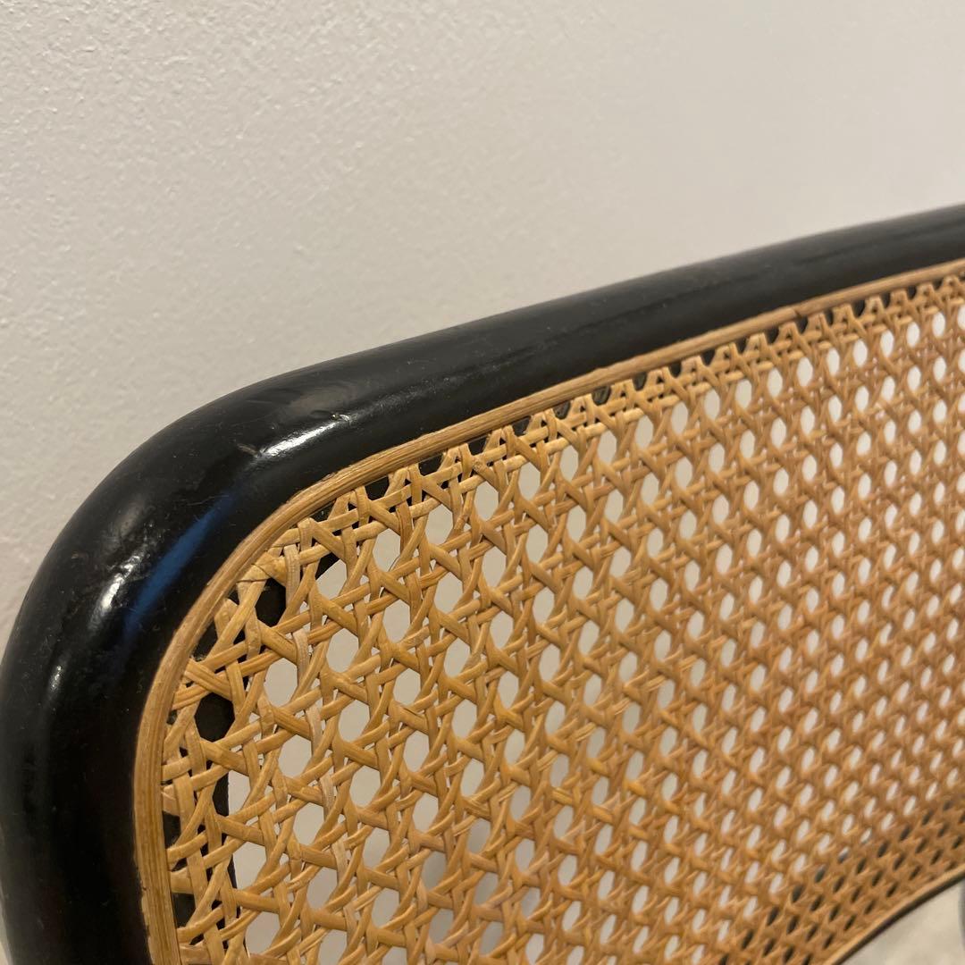 チェスカチェア リプロダクト ブラック ラタン スチール マルセルブロイヤー