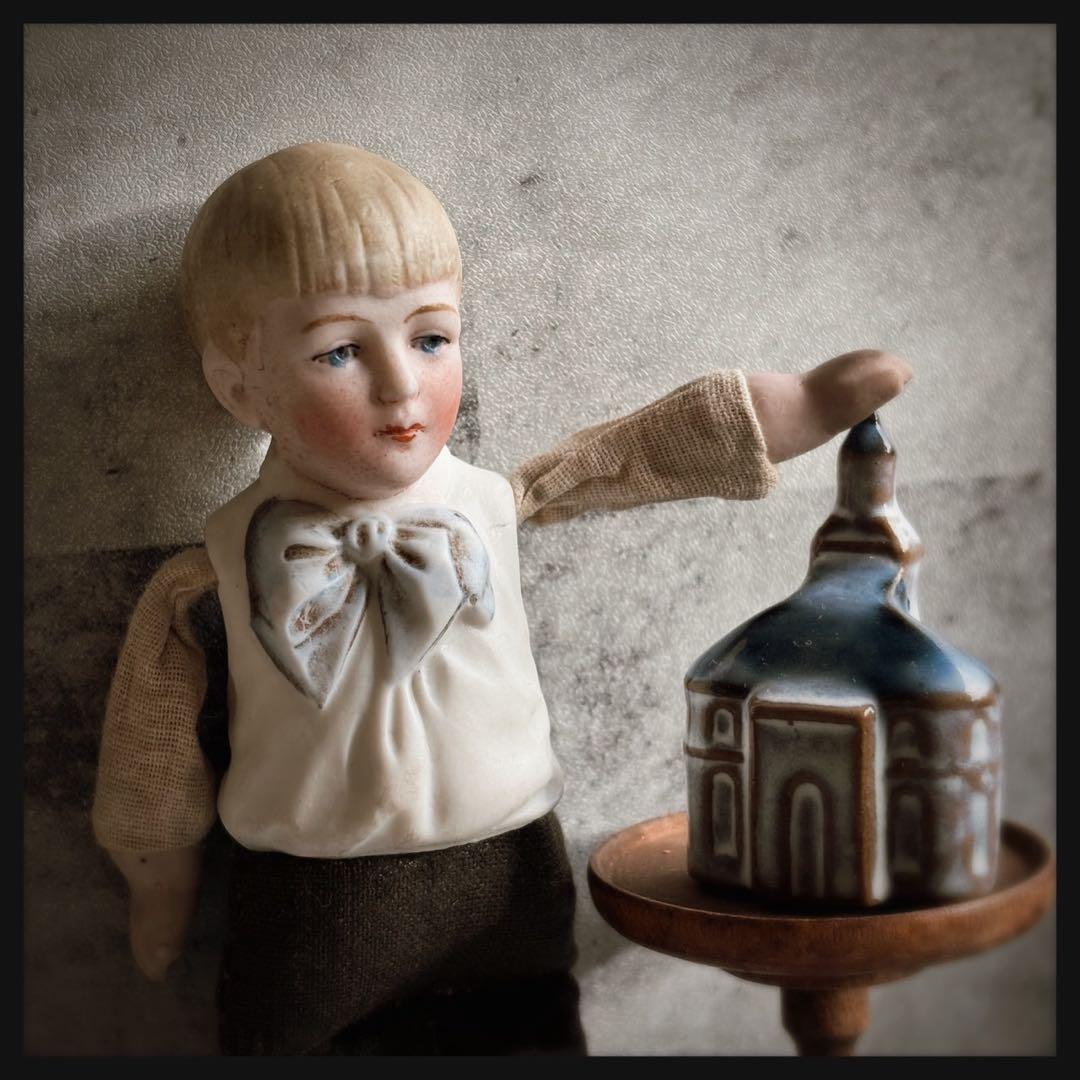 レアアンティーク　ビスクドール Hertwig 社 ブロンドの男の子