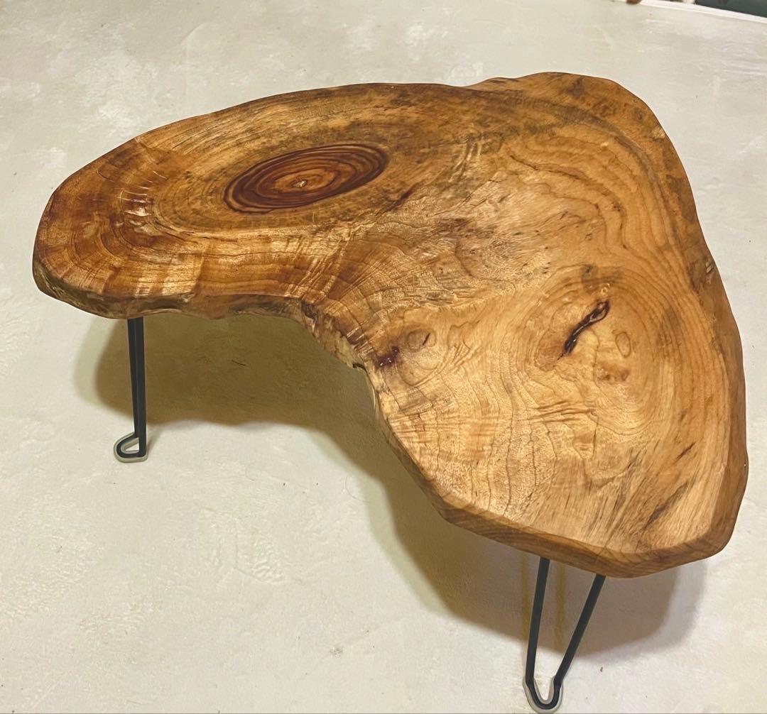 ナチュラルウッド センターテーブル ハート型