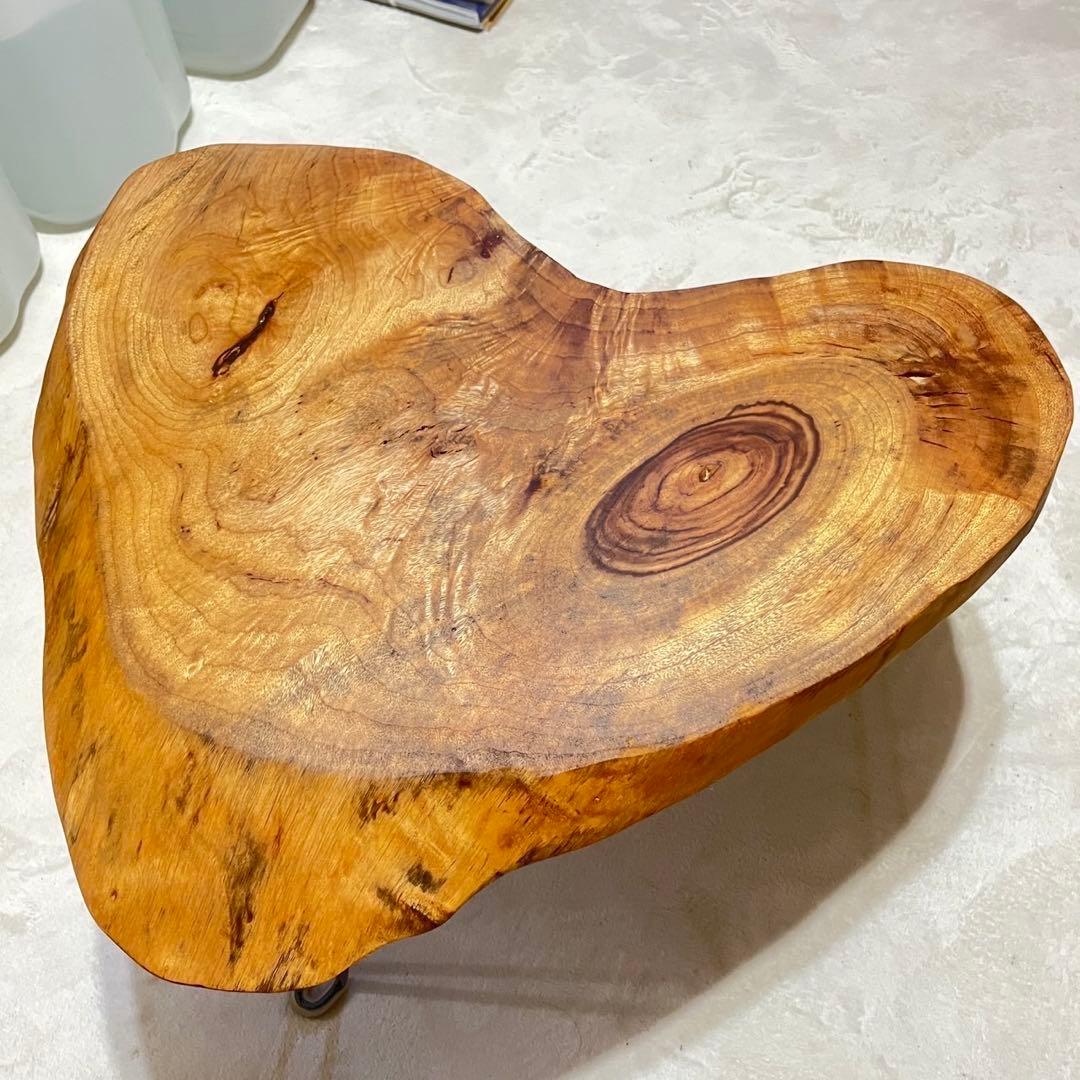 ナチュラルウッド センターテーブル ハート型