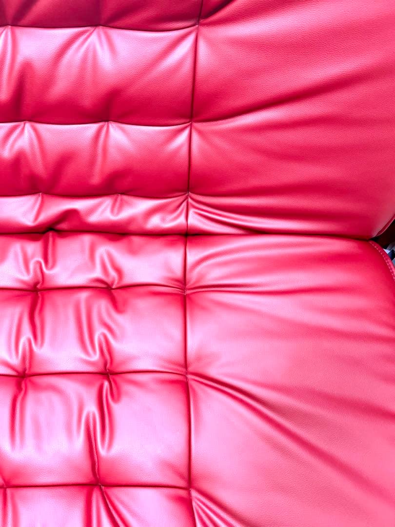 ニトリ赤い合成皮革ソファ 、ソファベッドリクライニング機能付き