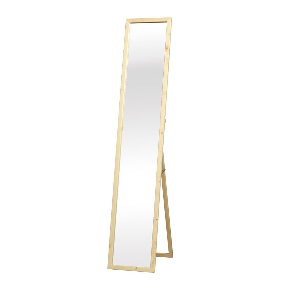 【新品・送料無料】【完成品】天然木ナチュラルなリビングスタンドミラー幅29ｃｍ