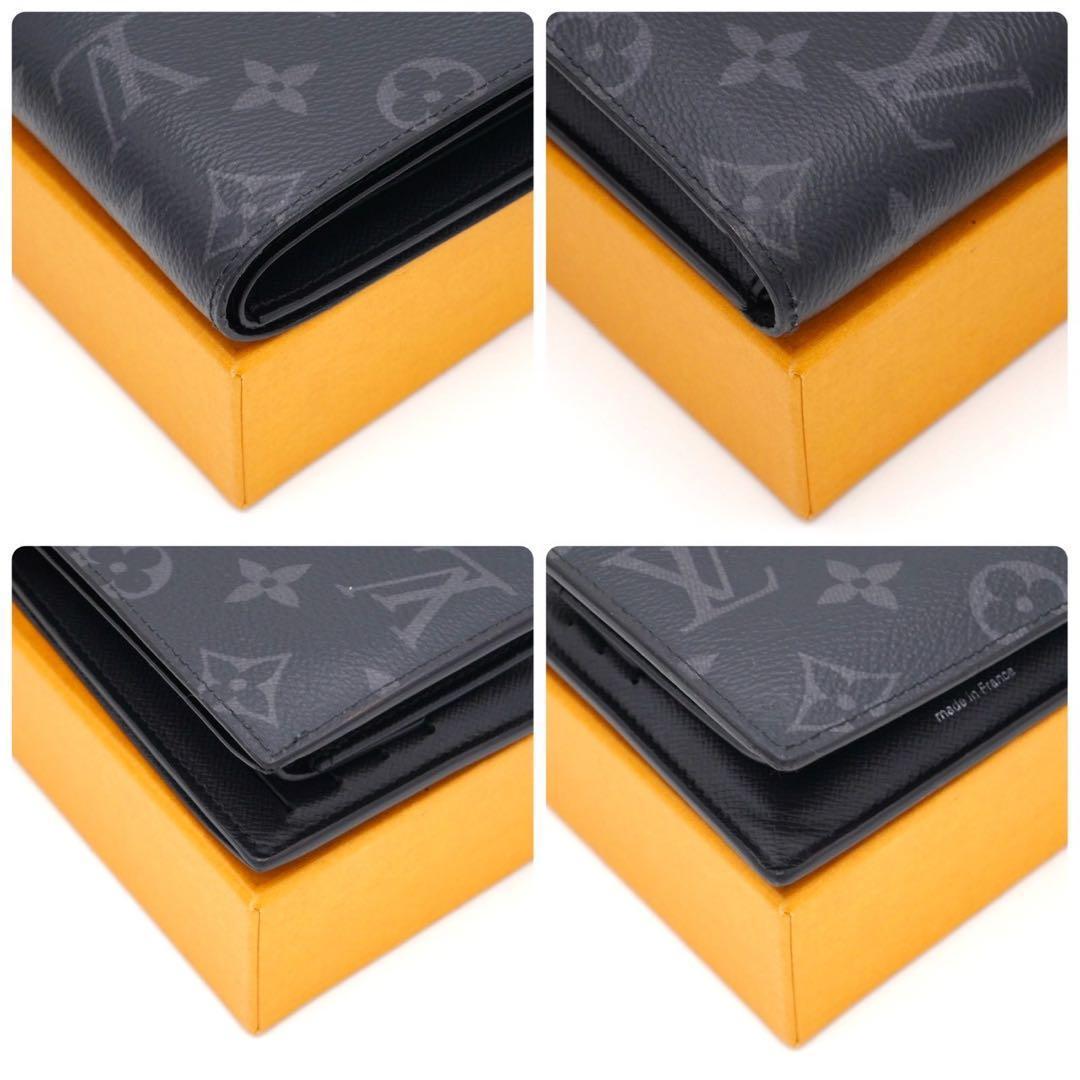 ルイヴィトン マルコ 二つ折り財布 エクリプス モノグラム ブラック