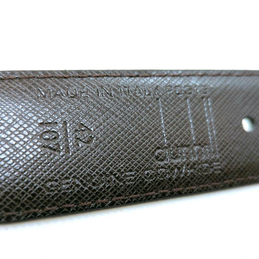 【ほぼ新品 全長121cm!!】ダンヒル　リバーシブル　ベルト　ロゴプレート　革
