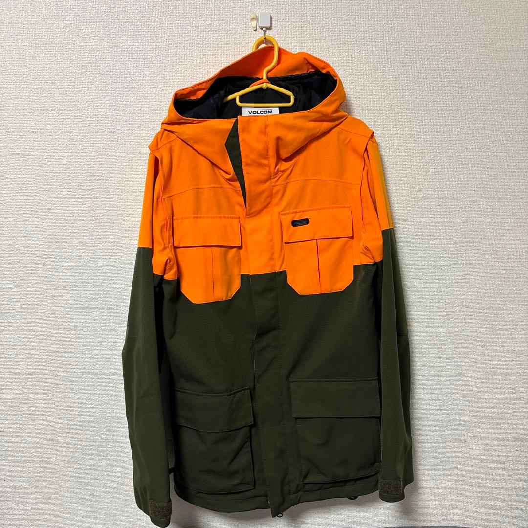 VOLCOM スノーボードウェア/上下セット/ S オレンジ/グリーン