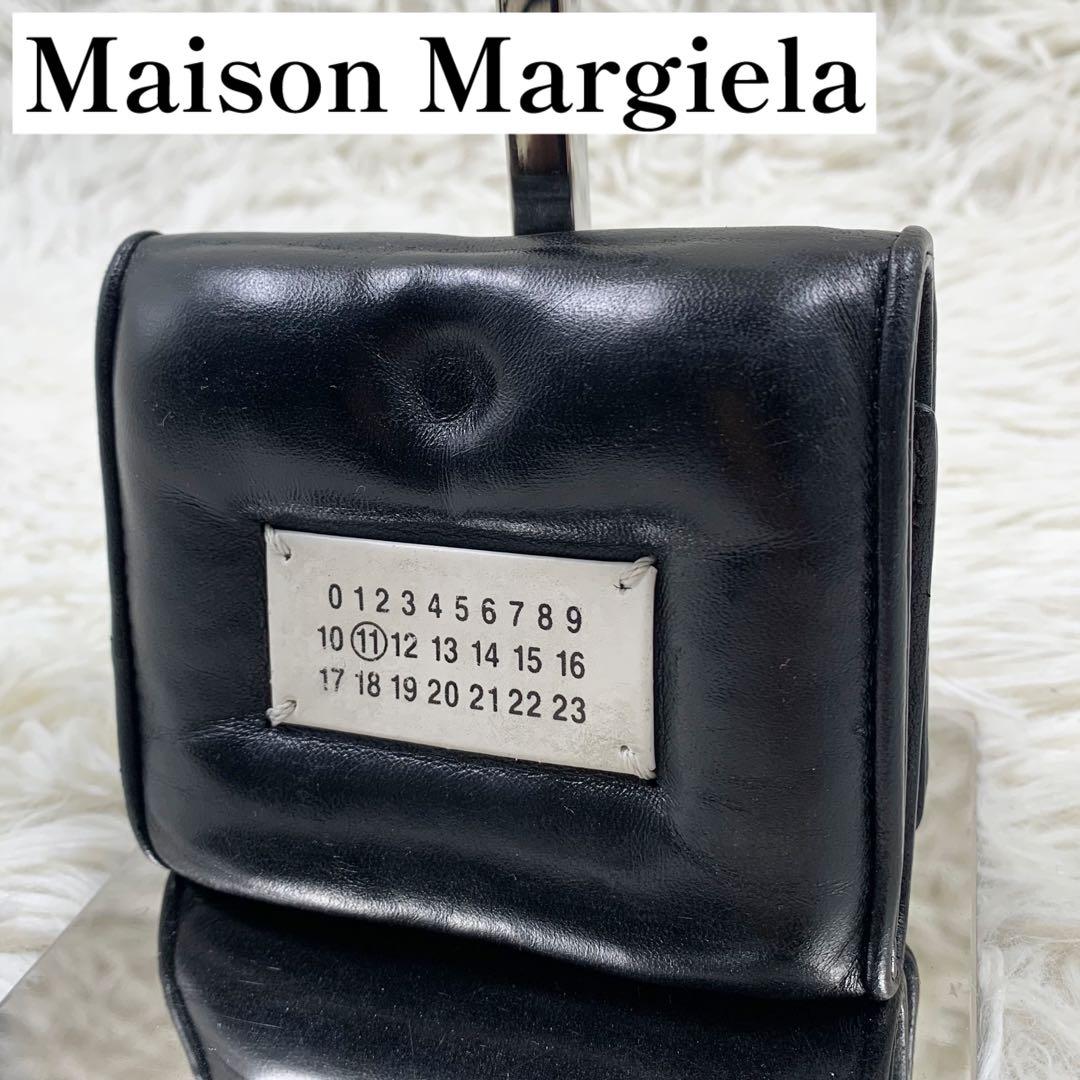 【✨極美品✨】マルジェラ グラムスラム 三つ折り財布 カレンダーロゴ ブラック