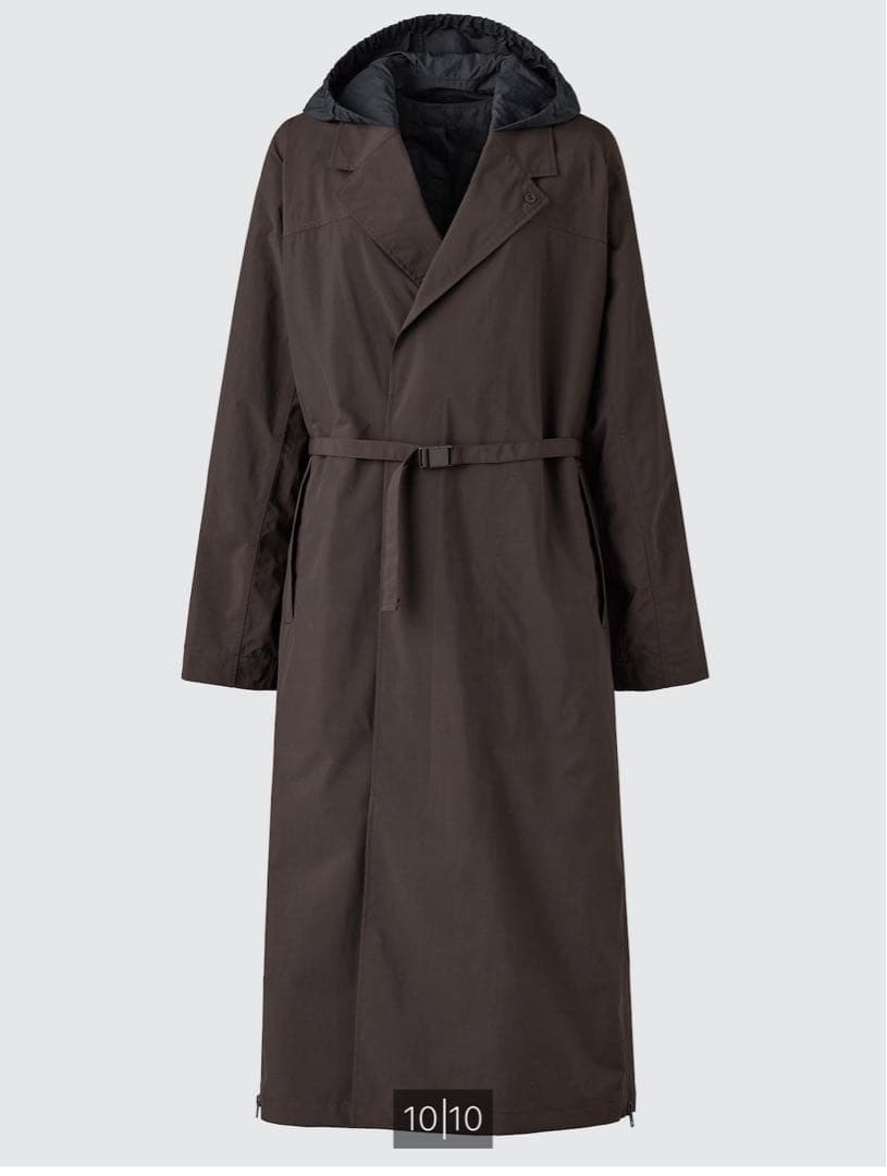 ユニクロU ステンカラーロングコート　M ダークブラウン　25FW