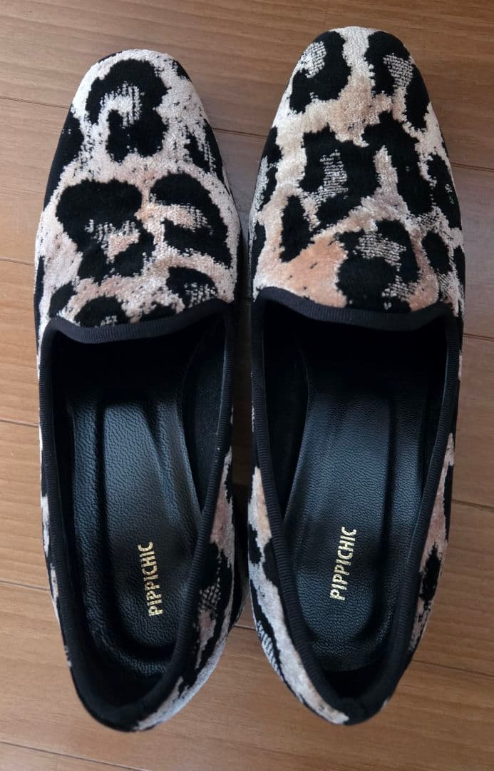 PIPPICHIC　25cm　サイズ38 レオパード スリッポン パンプス
