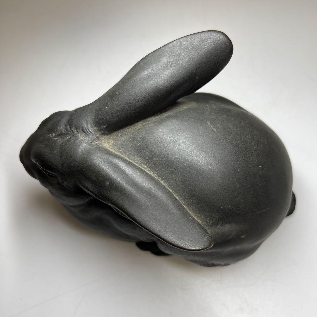 専用　義勝在銘　ブロンズ銅製ウサギ置物　1491g 東Y8-0130☆2Fトヒカ