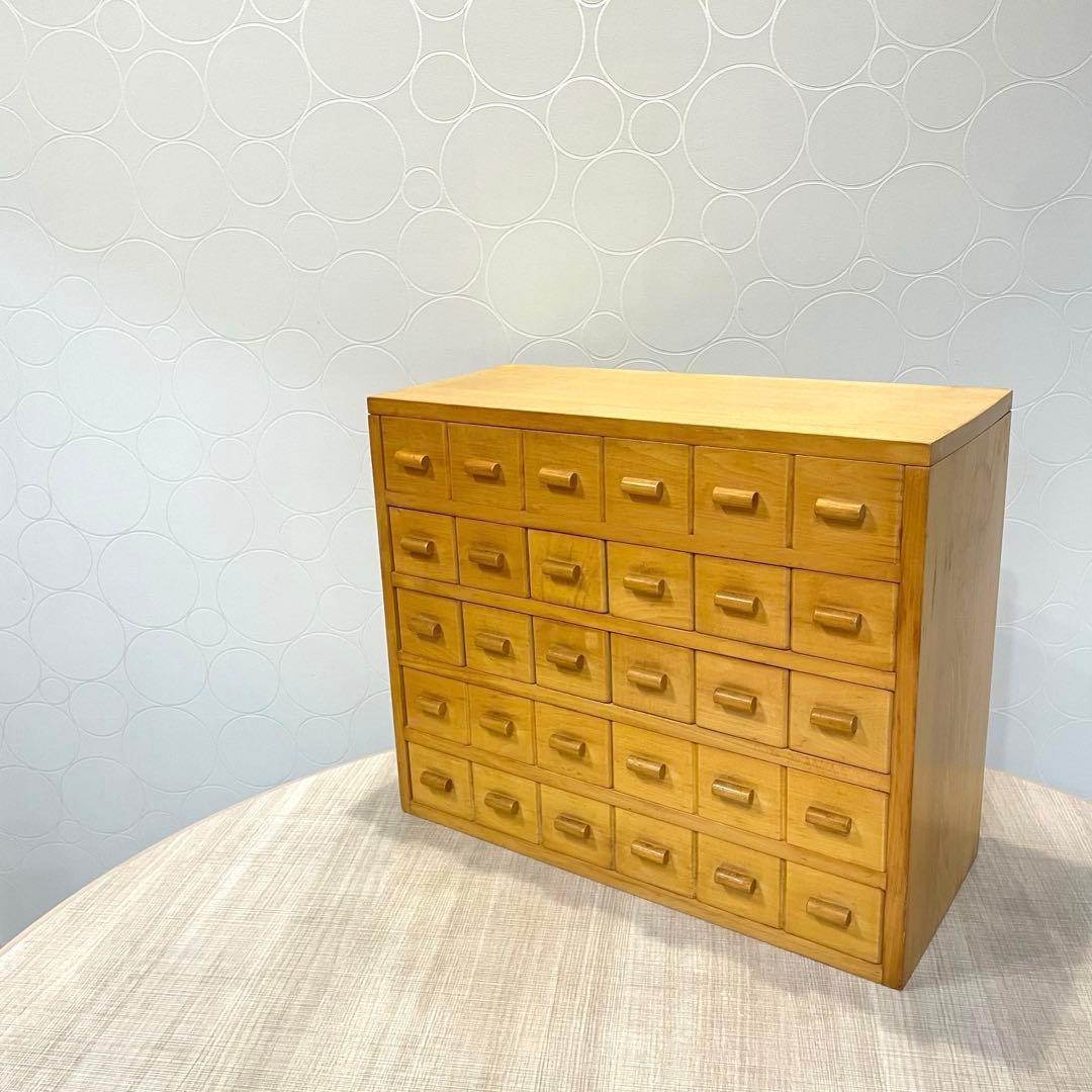 天然木 多段小引き出し 薬入れ 小物収納 薬棚　薬箪笥 北欧・カントリー