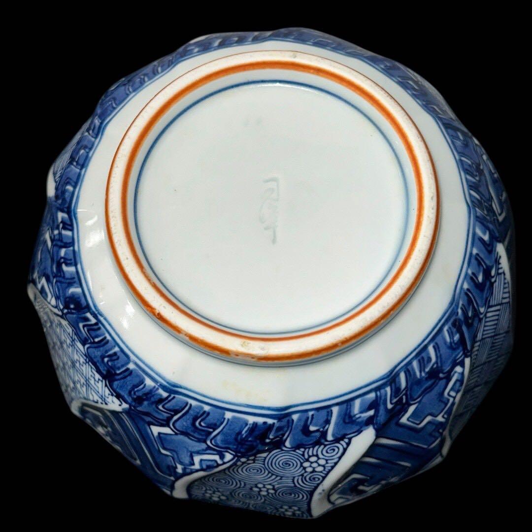 (10客揃え) 和食器 捻り祥瑞 染付 なます皿 刺身皿 鉢 直径15cm 銀彩