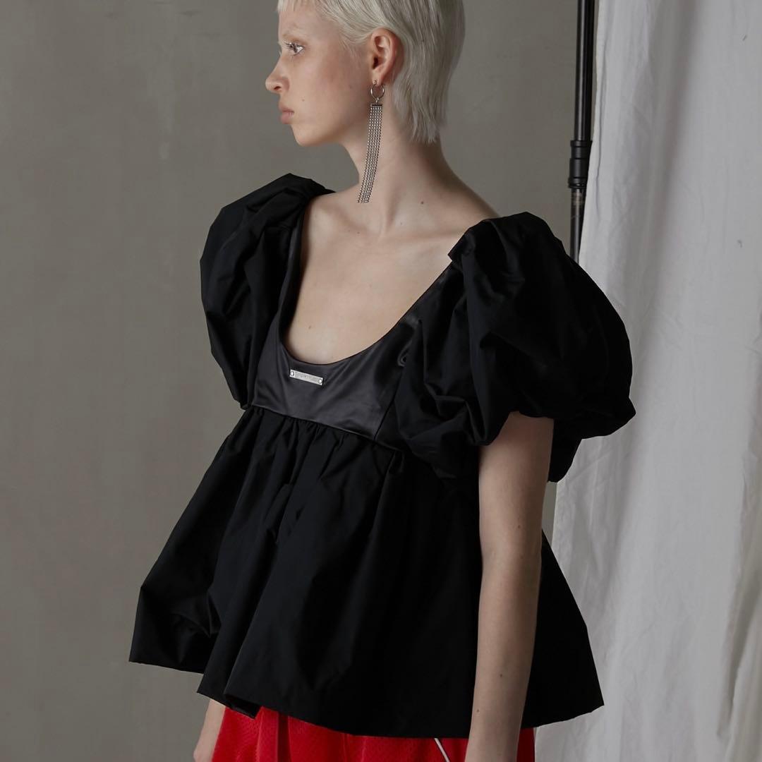 PRANK PROJECT ボリュームスリーブペプラムトップ 黒 ブラック