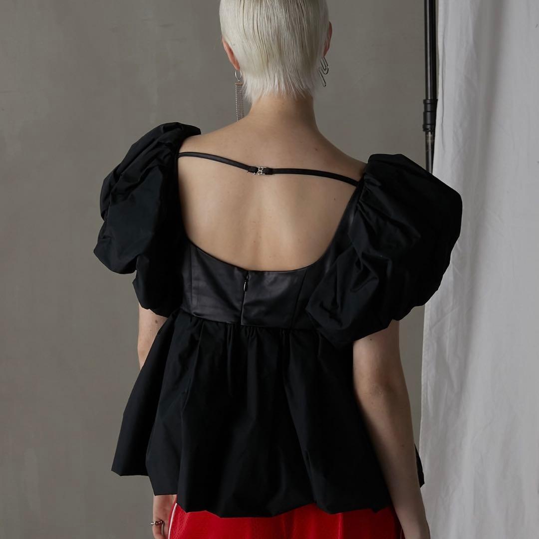 PRANK PROJECT ボリュームスリーブペプラムトップ 黒 ブラック