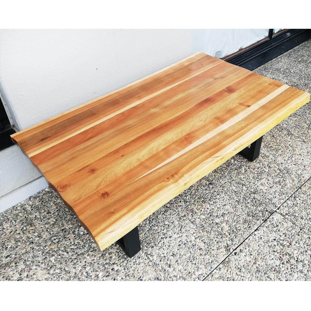 天然木アカシア無垢材 ローテーブル アイアン ダイニングテーブル