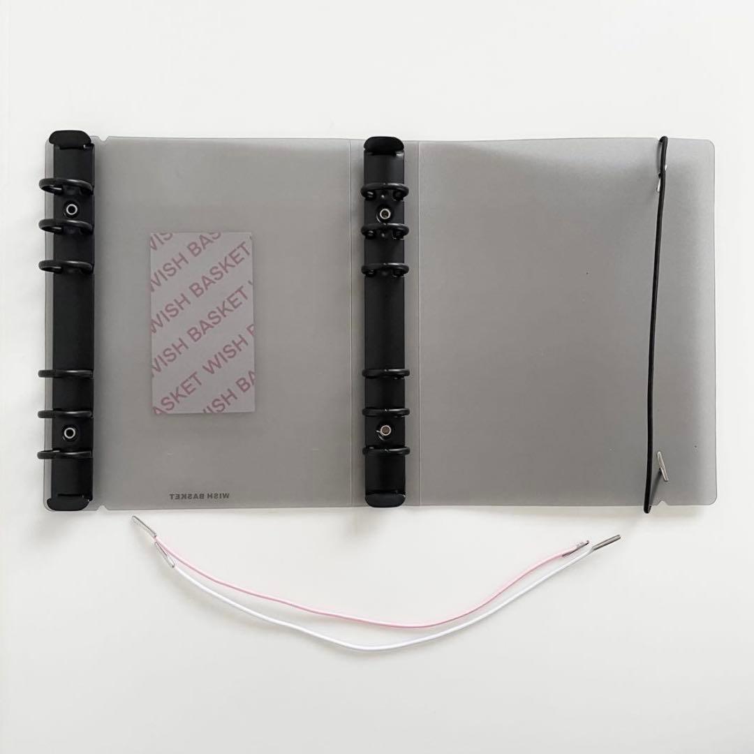 もも　韓国　貯金　バインダー　ダブルリングバインダー　白　14 黒　4