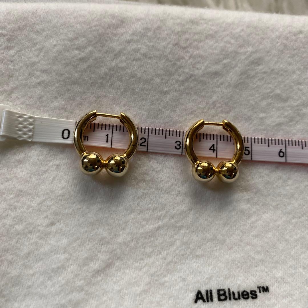 KiwiAll Blues フープ ピアス パール 輪っか 円　ゴールド