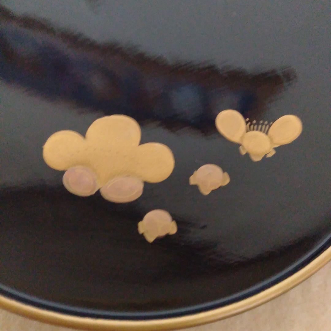 松竹梅蒔絵入　木製茶台十客　美品