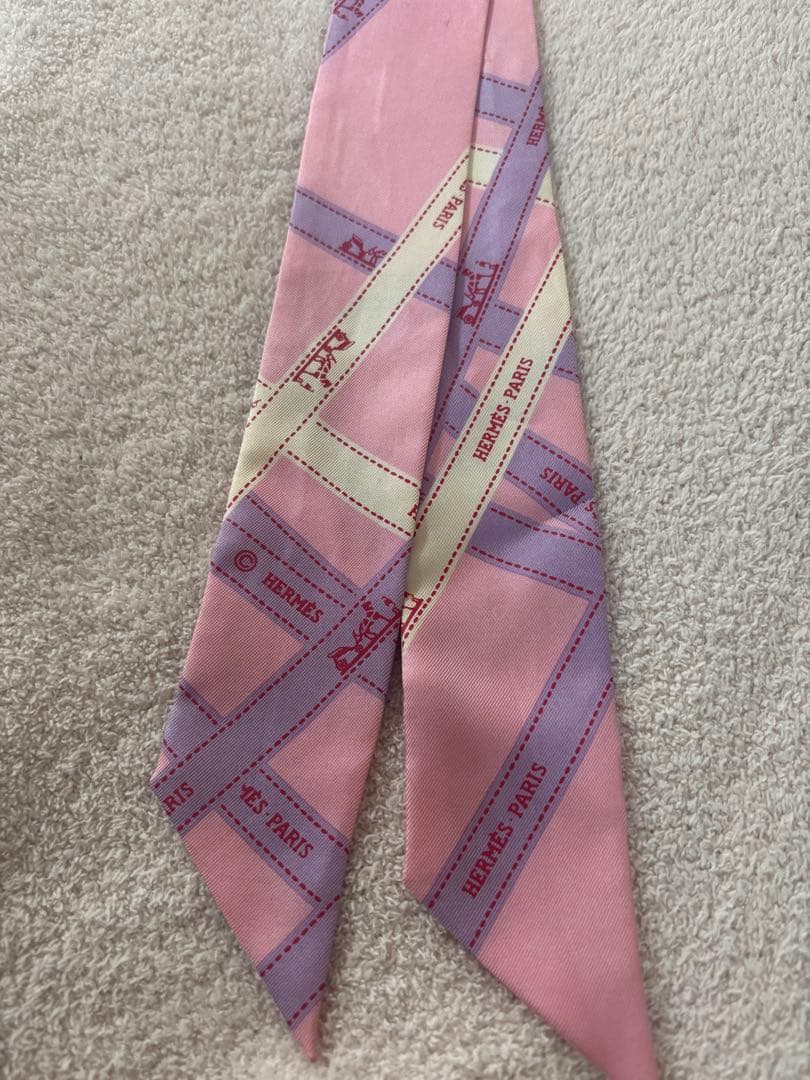 HERMES シルク スカーフ ピンク 紫
