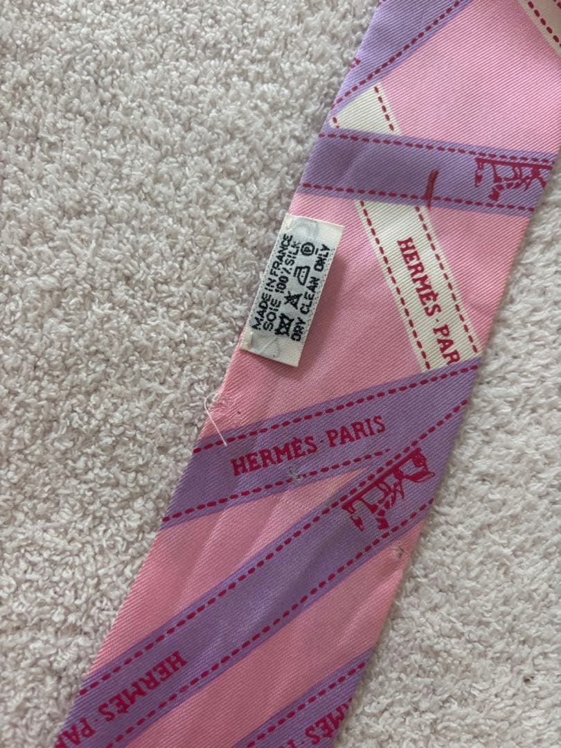 HERMES シルク スカーフ ピンク 紫