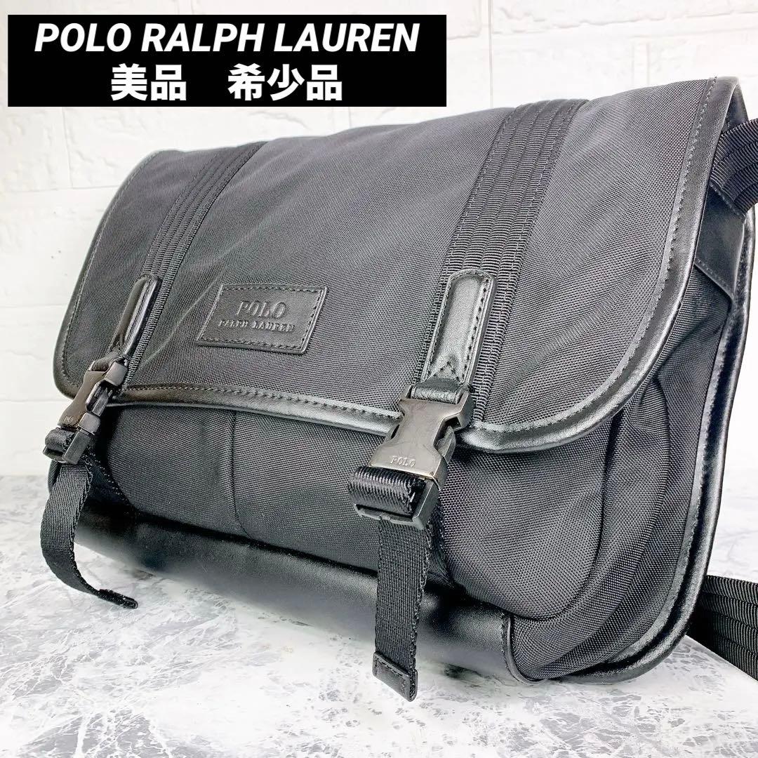 【美品✨】ポロ ラルフローレン メッセンジャーバッグ ショルダー レザー 黒