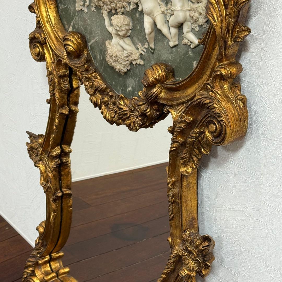 H21K102e アンティーク調 フレンチスタイル ロココ調ミラー