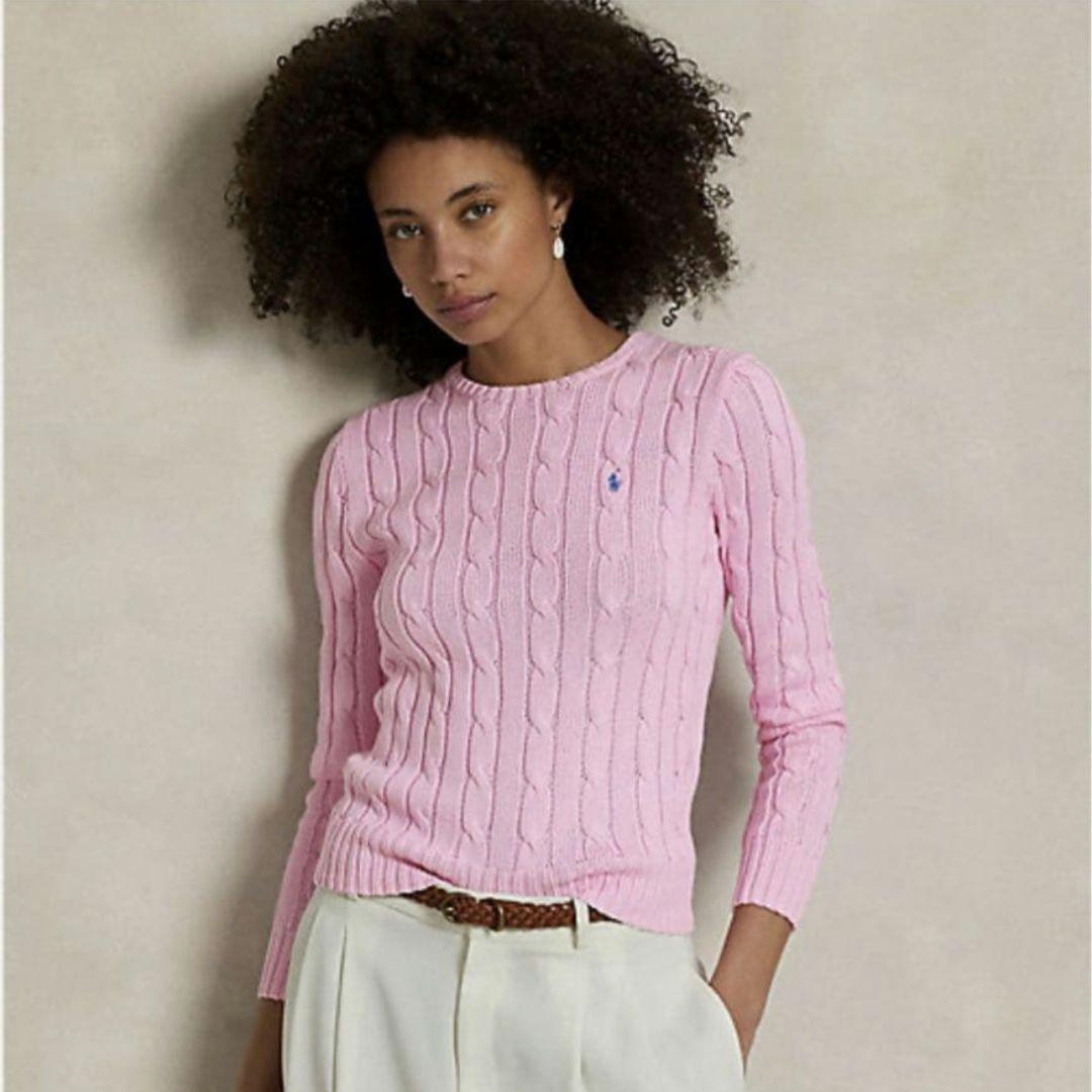 【極美品】ポロラルフローレン　ケーブルニット　大人気カラー　桜色　ピンク