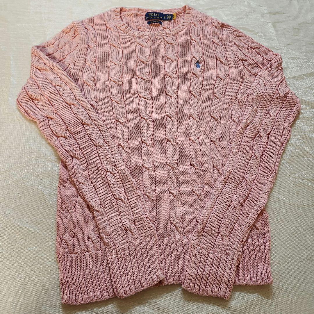 【極美品】ポロラルフローレン　ケーブルニット　大人気カラー　桜色　ピンク
